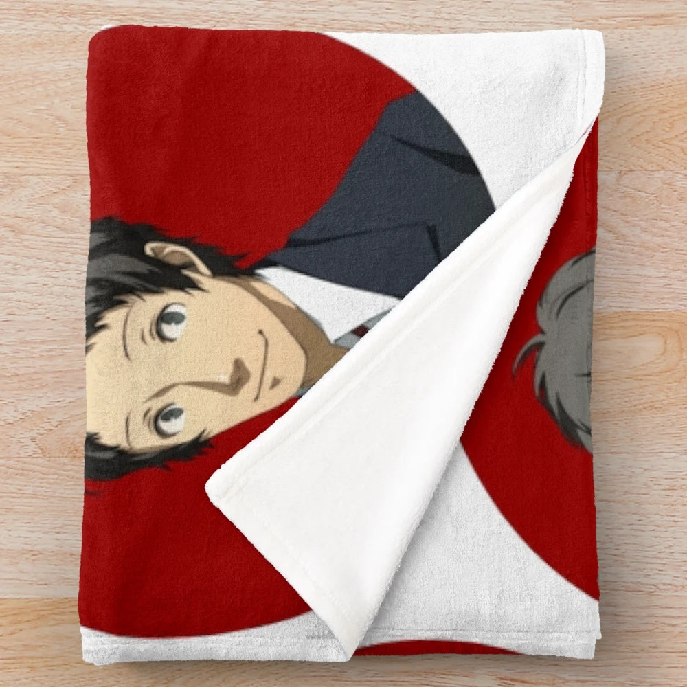 Persona series Adachi portrait plush blanket