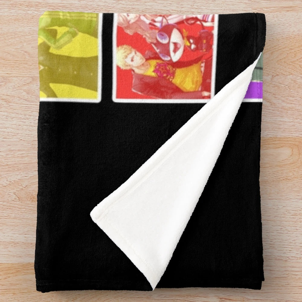 Persona series inspired plush blanket featuring characters from the popular video game franchise