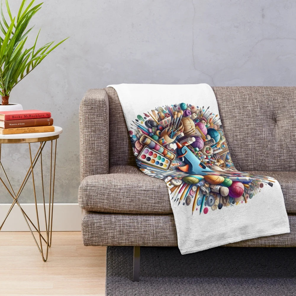 Customizable plush blanket for DIY and crafting projects