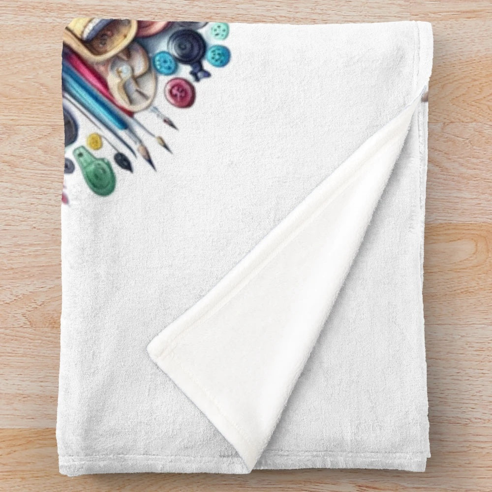 Customizable plush blanket for DIY and crafting projects