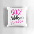 Personalized Addison Name Princess Pillow with Addison's Name in Cute Script Font