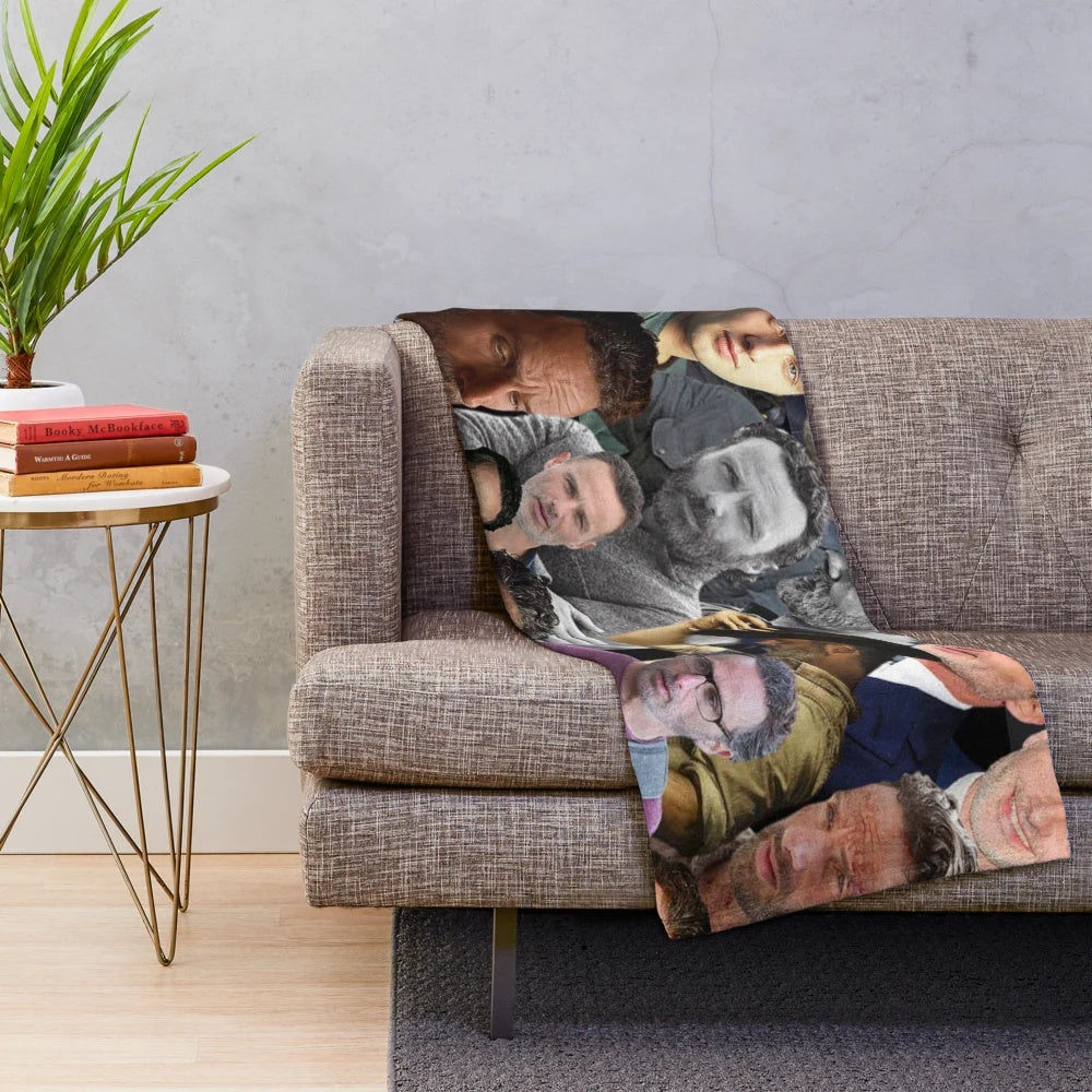 Soft and cozy plush blanket featuring a custom photo collage of actor Andrew Lincoln