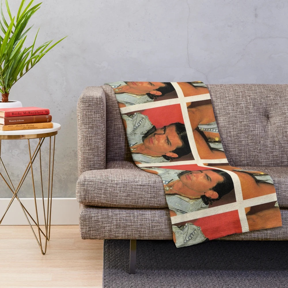 Personalized plush blanket featuring a young Antonio Banderas