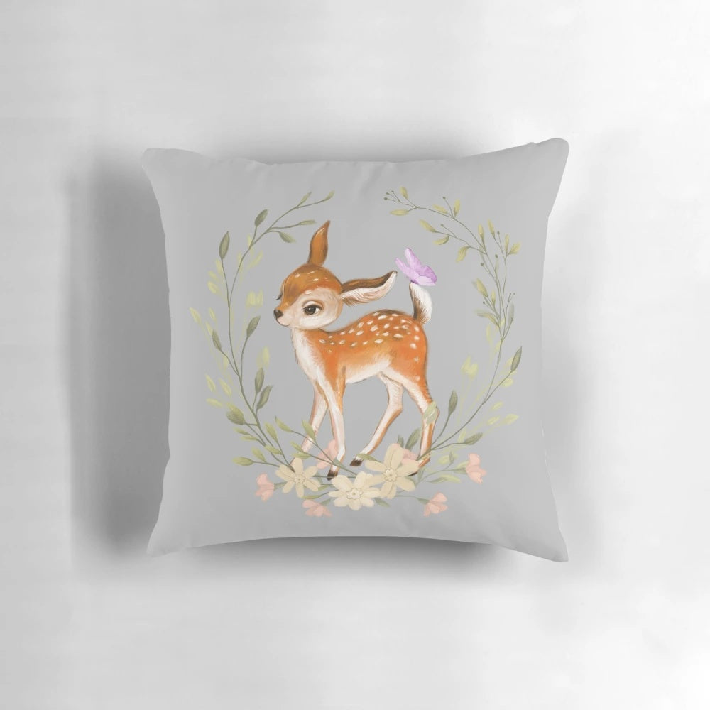 Soft and plush Bambi baby deer fawn decorative pillow for nursery and kids room