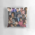 Personalized throw pillow featuring a collage of photos of Benjamin Wadsworth