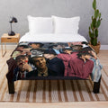 Cozy plush blanket featuring a custom photo collage of Benjamin Wadsworth