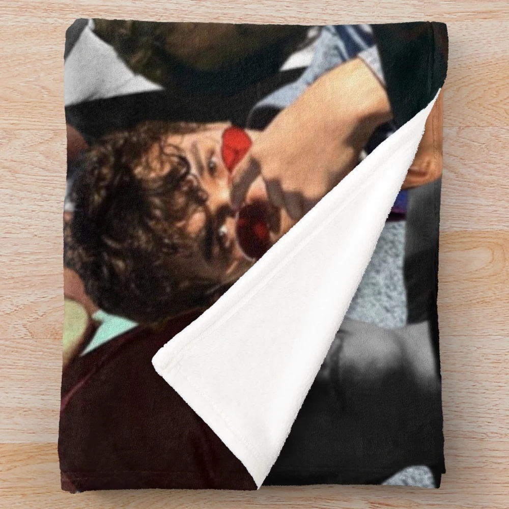 Cozy plush blanket featuring a custom photo collage of Benjamin Wadsworth