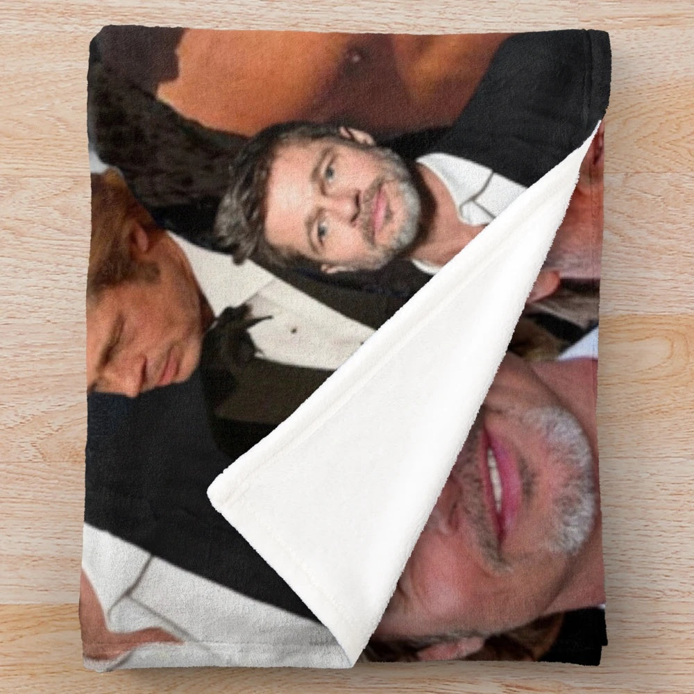 Brad Pitt Photo Collage Plush Blanket