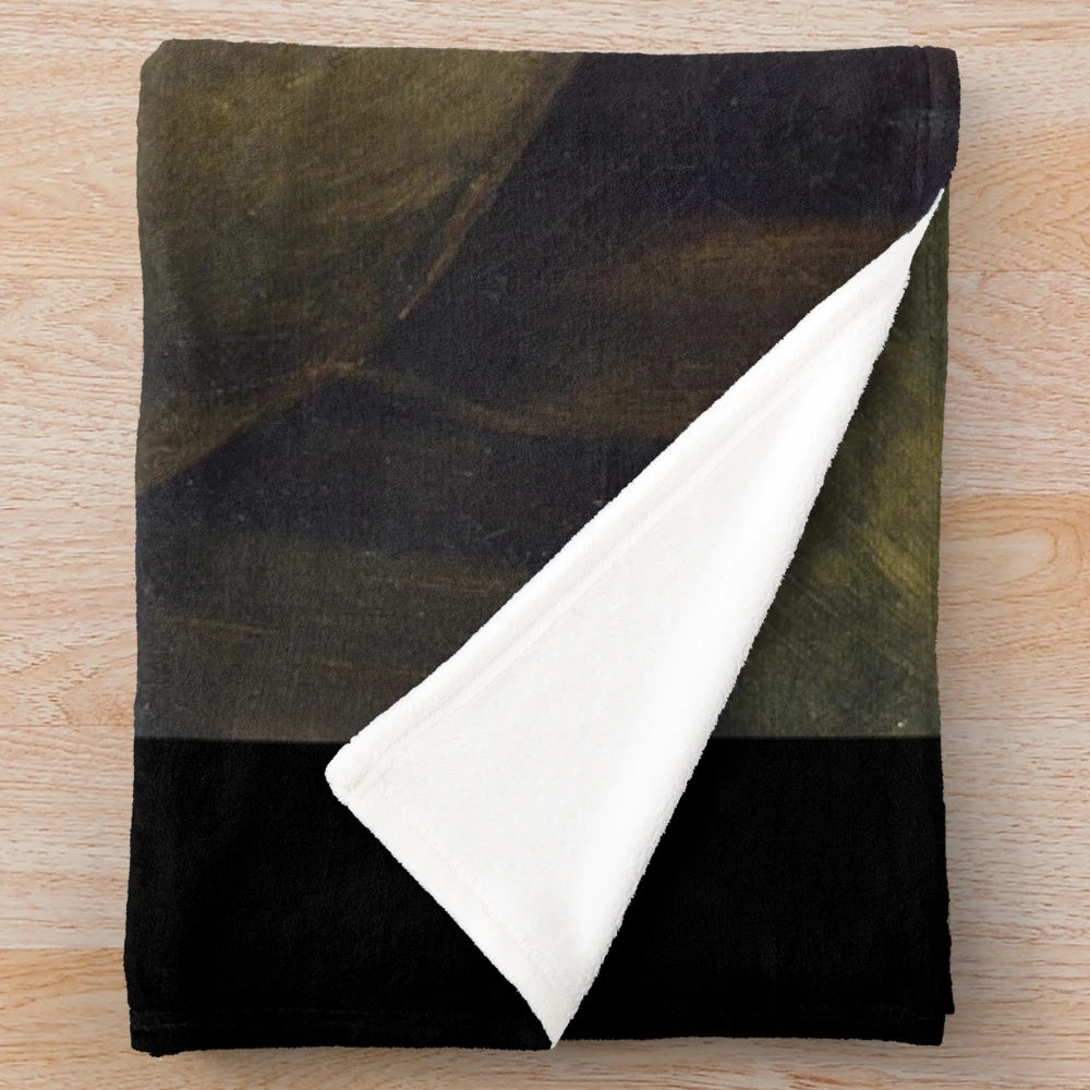 Photorealistic custom plush blanket featuring a portrait of actor Brad Pitt