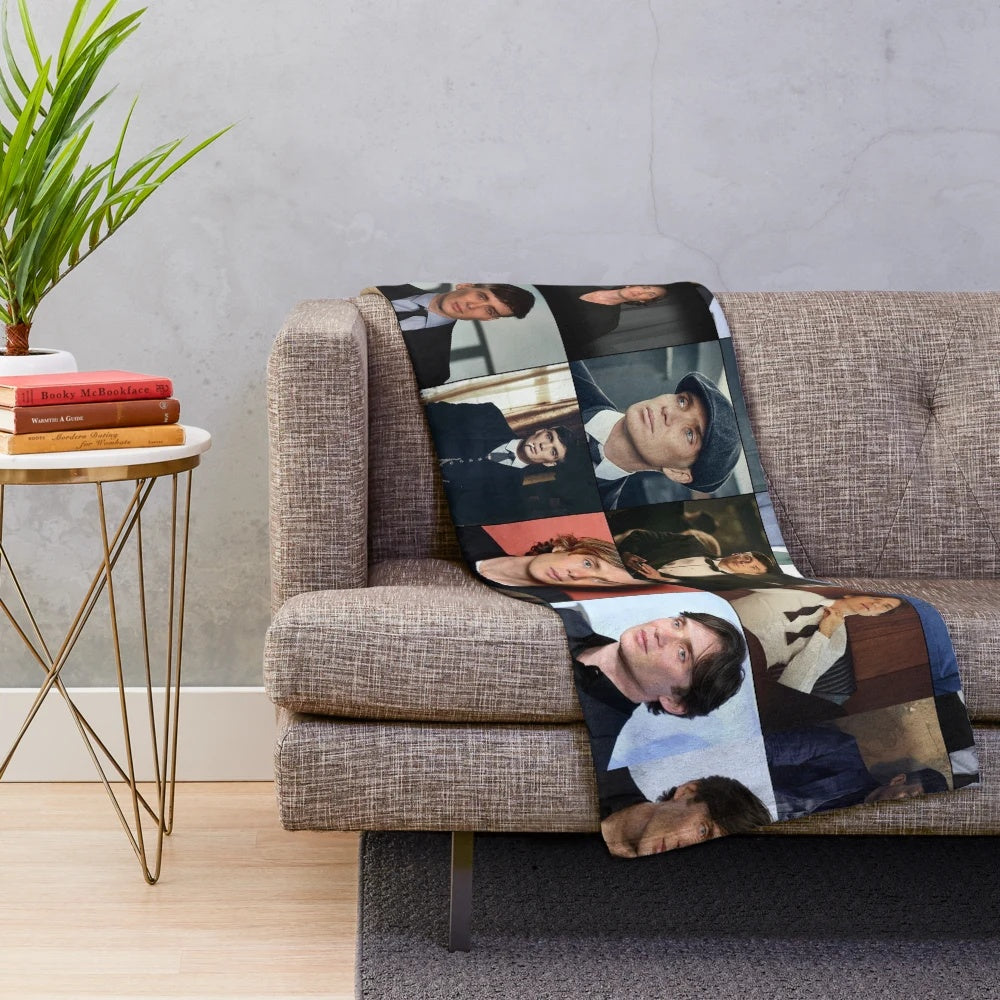 Custom Cillian Murphy photo collage plush blanket