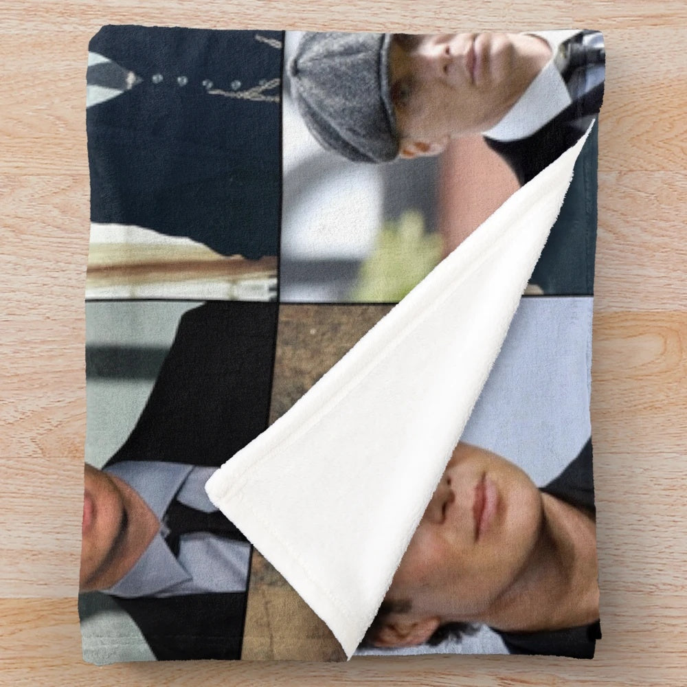 Custom Cillian Murphy photo collage plush blanket