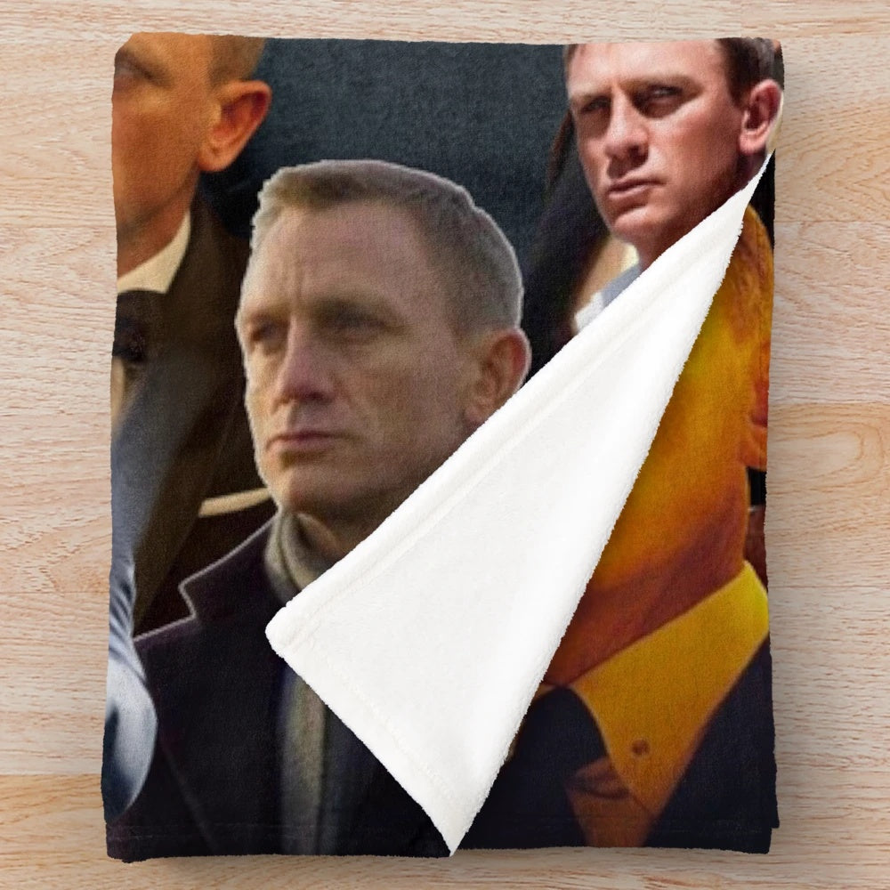 Daniel Craig Photo Collage Plush Blanket