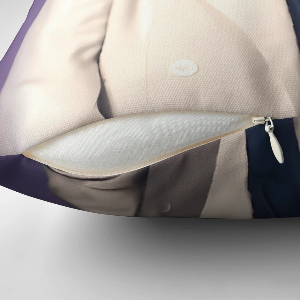 A plush pillow featuring the image of British singer-songwriter David Essex