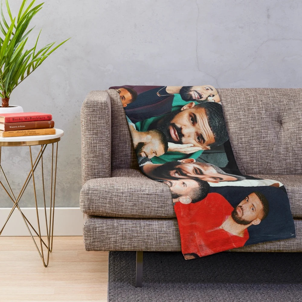 Drake-inspired collage design plush blanket