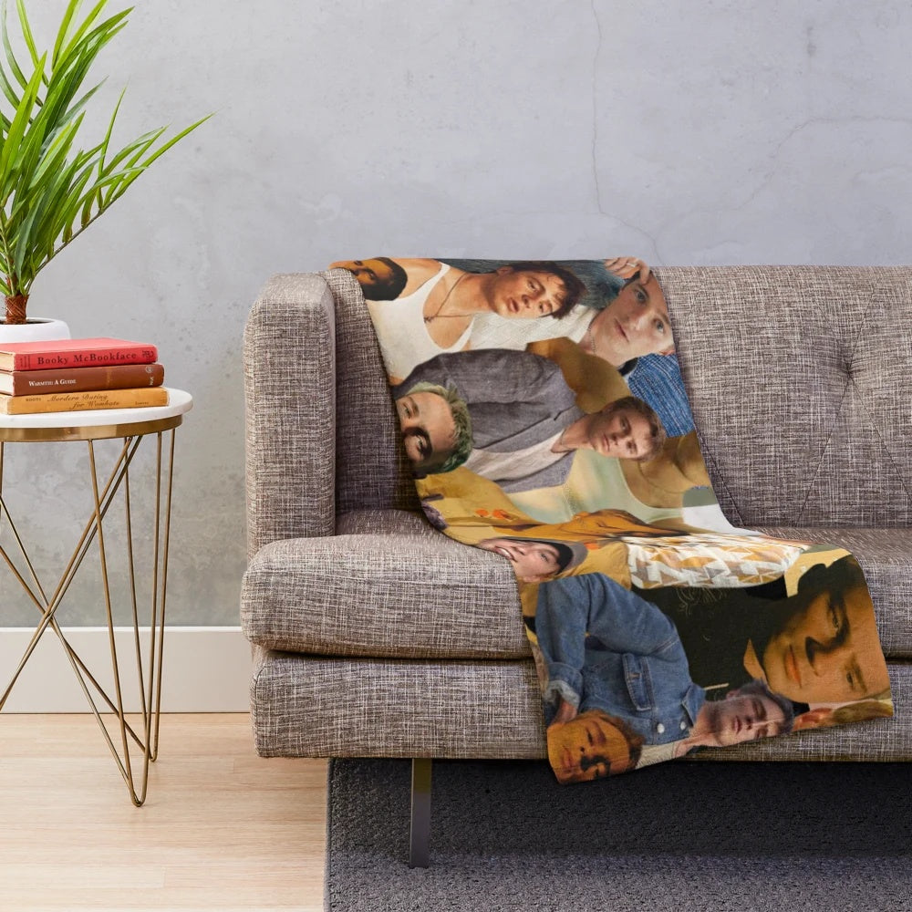 Drew Starkey photo collage printed on a soft, plush blanket