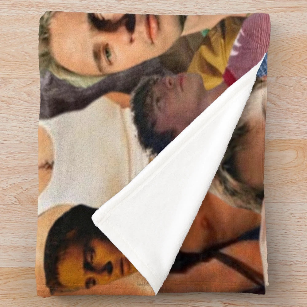 Drew Starkey photo collage printed on a soft, plush blanket