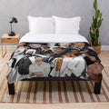 Plush blanket featuring a custom photo collage of Elijah Mikaelson from The Vampire Diaries