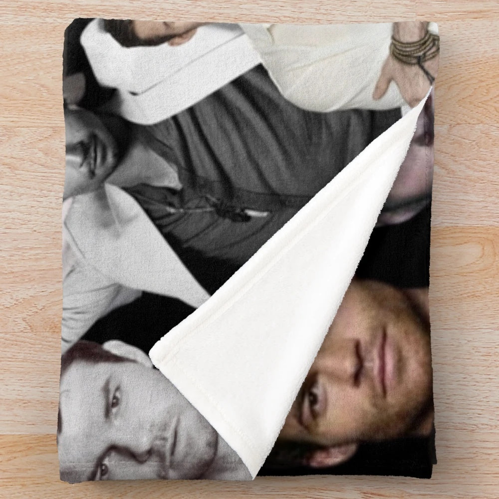 Plush blanket featuring a custom photo collage of Elijah Mikaelson from The Vampire Diaries