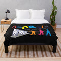 Plush blanket featuring the logo and artwork from Genesis' "The Last Domino" tour