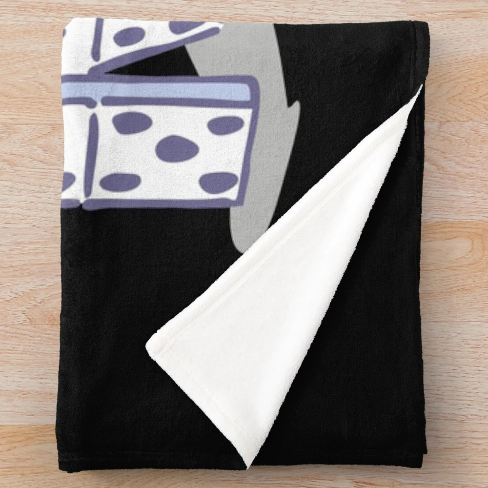 Plush blanket featuring the logo and artwork from Genesis' "The Last Domino" tour