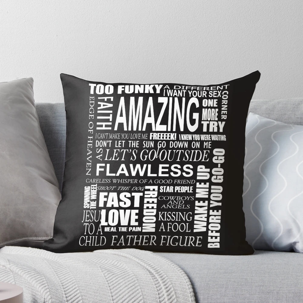 Personalized George Michael and Wham song lyrics pillow for music lovers