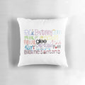 Glee-inspired name art pillow featuring Santana, Rachel, and Blaine