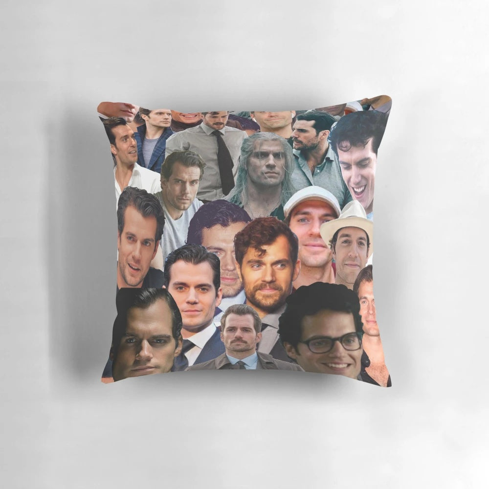 Henry Cavill photo collage printed on a soft, comfortable pillow