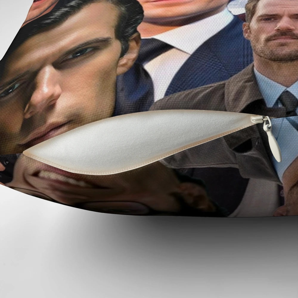 Henry Cavill photo collage printed on a soft, comfortable pillow