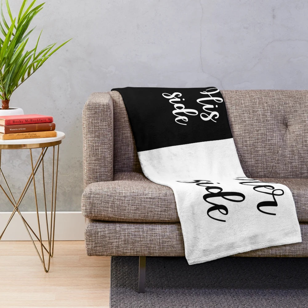 Personalized his and her plush blanket for couples