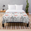Plush blanket with list of hobbies design