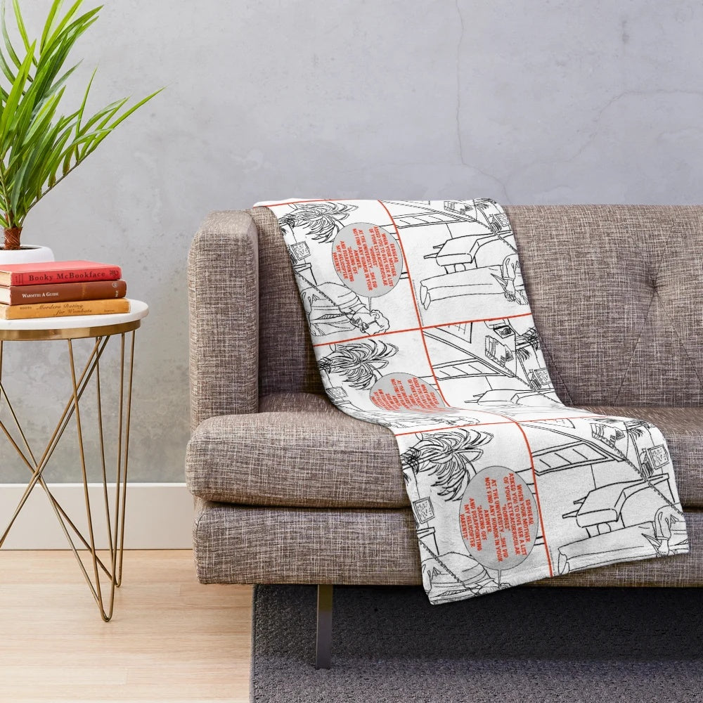 Plush blanket with list of hobbies design
