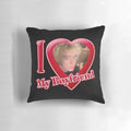I Love My Boyfriend" Personalized Pillow featuring custom text and design