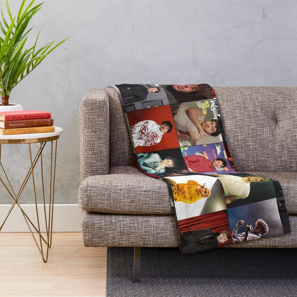 Jack Harlow photo collage design on a plush blanket