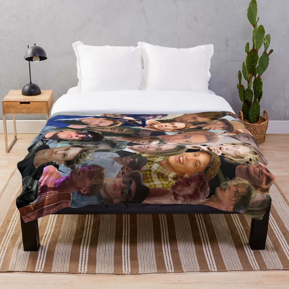 Jamie Campbell Bower photo collage plush blanket