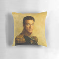 A custom Pillow POD featuring a portrait of Jean-Claude Van Damme