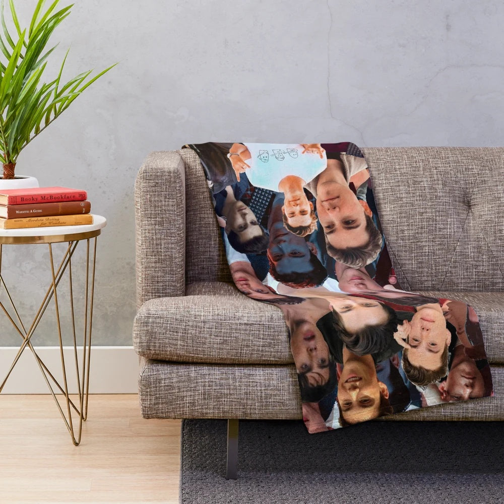 Cozy plush blanket featuring a custom photo collage design of actor Jeremy Shada