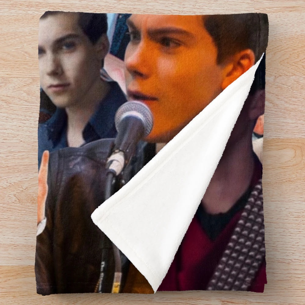Cozy plush blanket featuring a custom photo collage design of actor Jeremy Shada