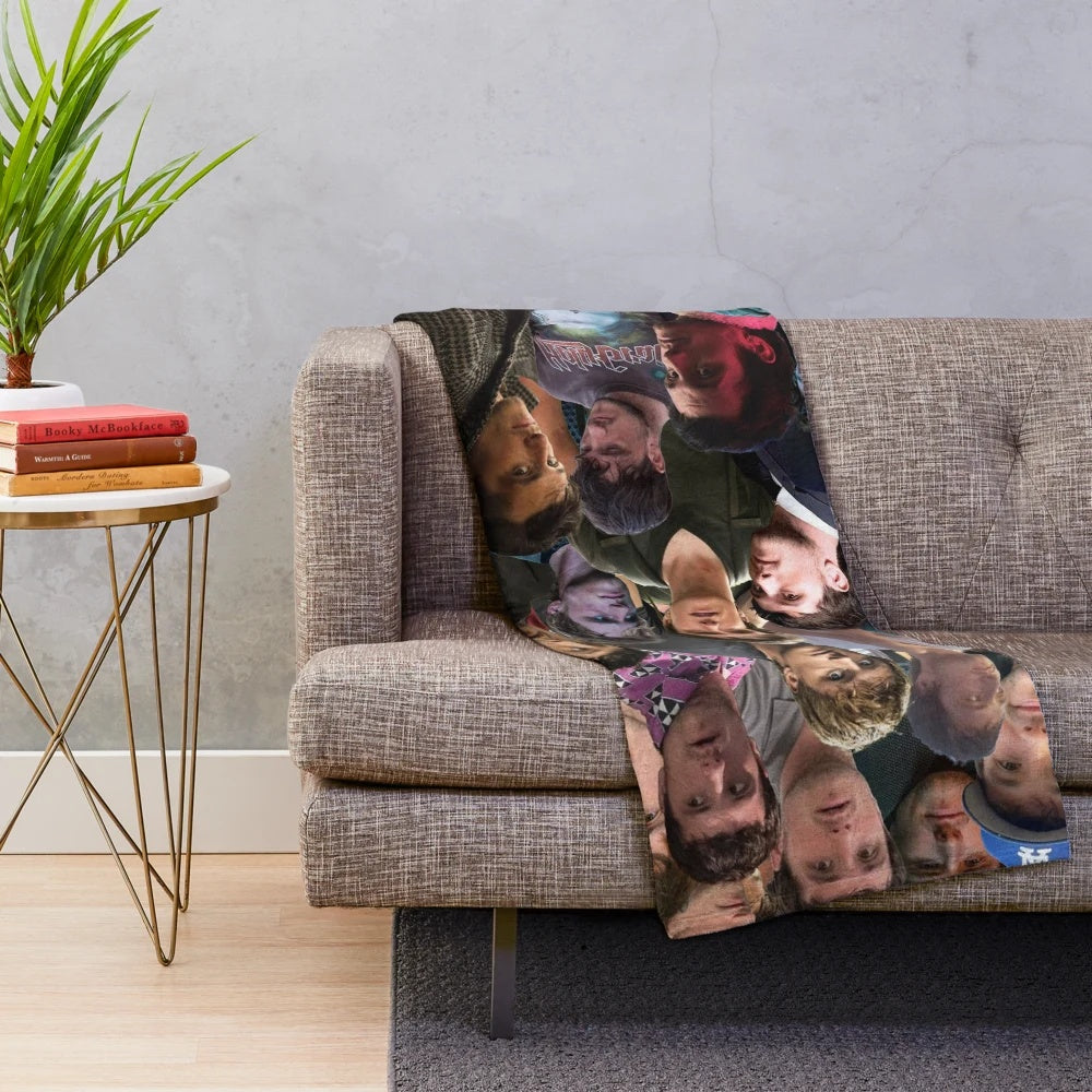 Josh Hutcherson photo collage design on a plush throw blanket