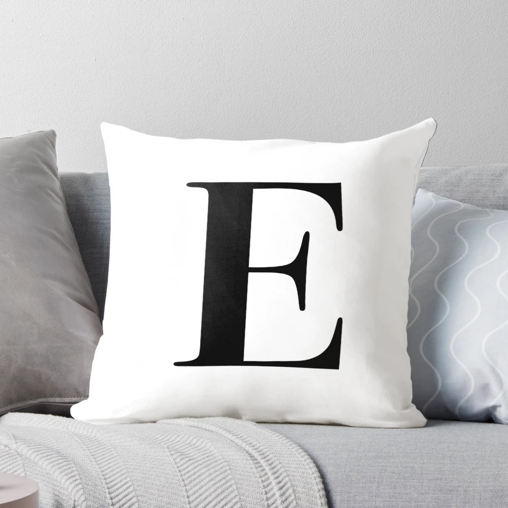 Stylish Personalized Pillow with Letter E Initial