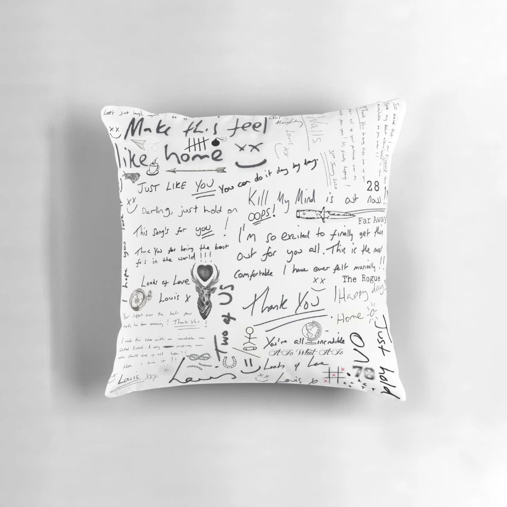Louis Tomlinson Handwritten Signature Printed on Decorative Pillow
