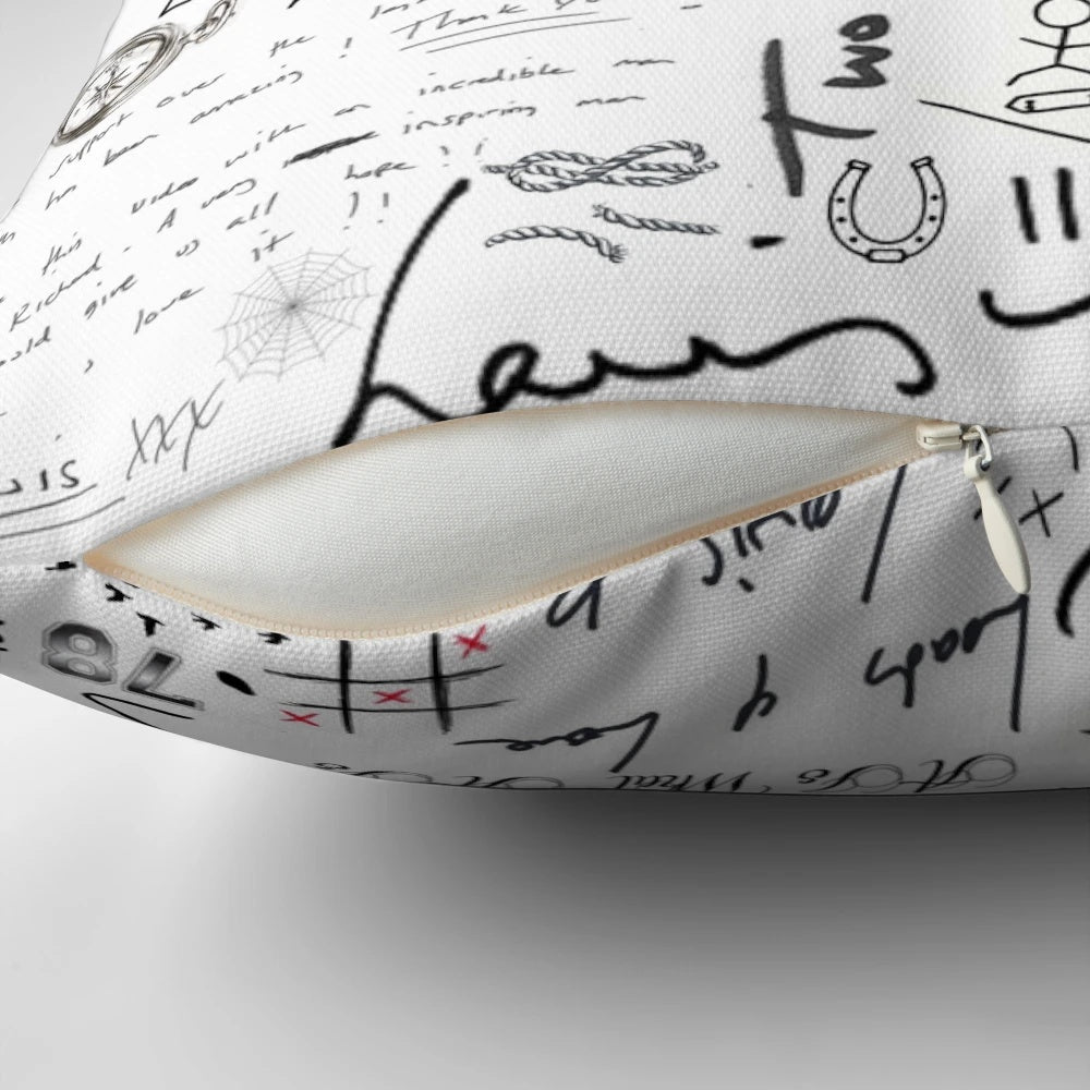 Louis Tomlinson Handwritten Signature Printed on Decorative Pillow