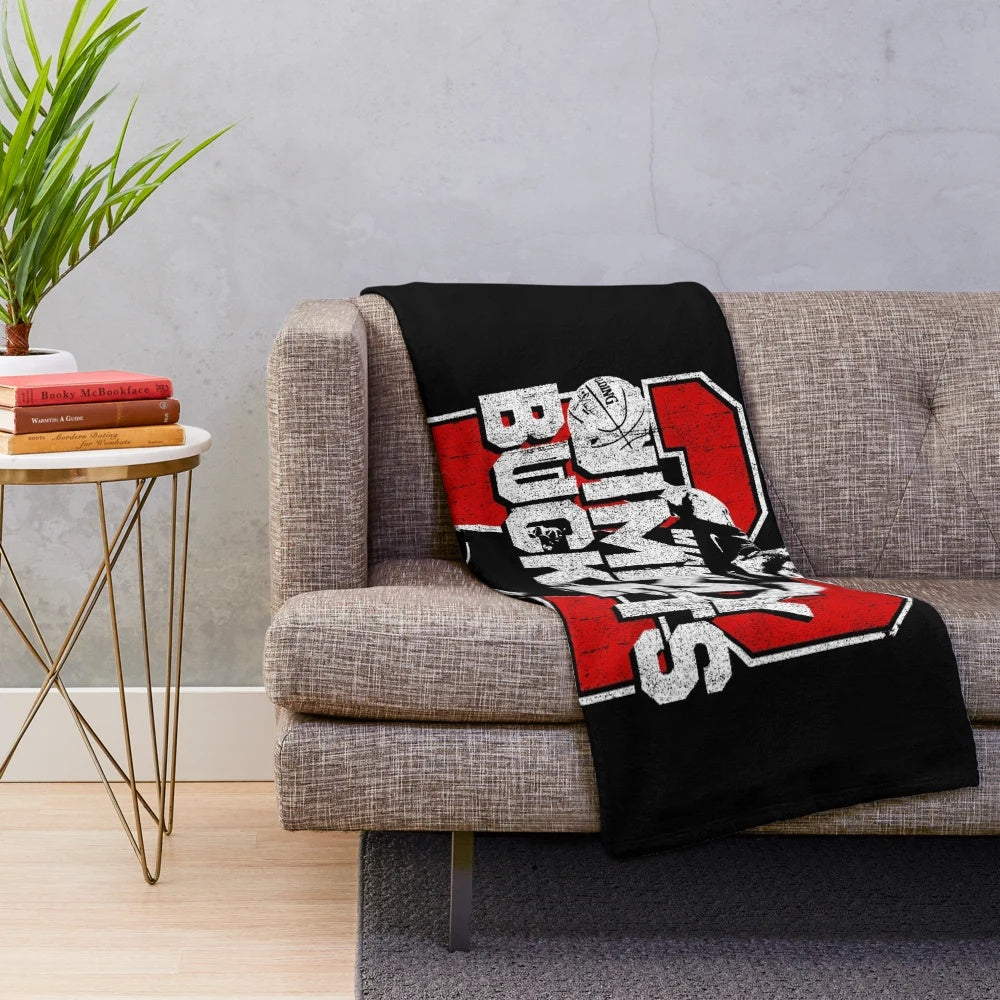 Miami Heat inspired plush blanket featuring basketball player Jimmy Butler