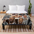 Plush blanket featuring a photo collage of actor Michael B. Jordan
