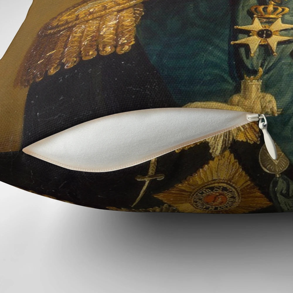Customized pillow featuring a portrait of actor Morgan Freeman