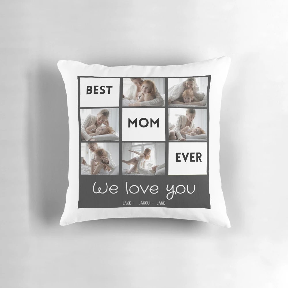 Personalized Mothers Day Blanket with 6 Custom Photos and Names