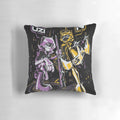 Murder Drones themed pillow with character designs and graphics