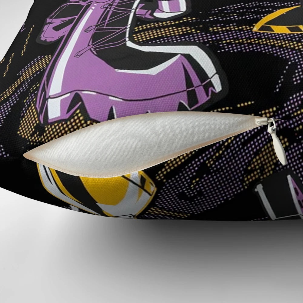 Murder Drones themed pillow with character designs and graphics