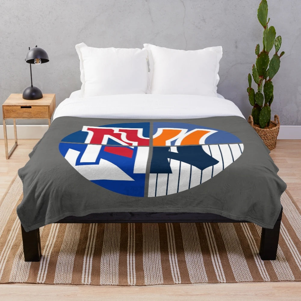 New York-themed custom plush blanket