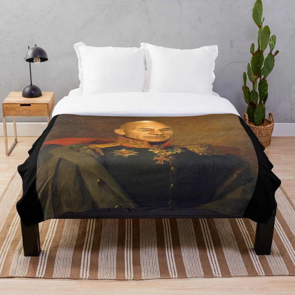 Patrick Stewart Replaceface Plush Blanket