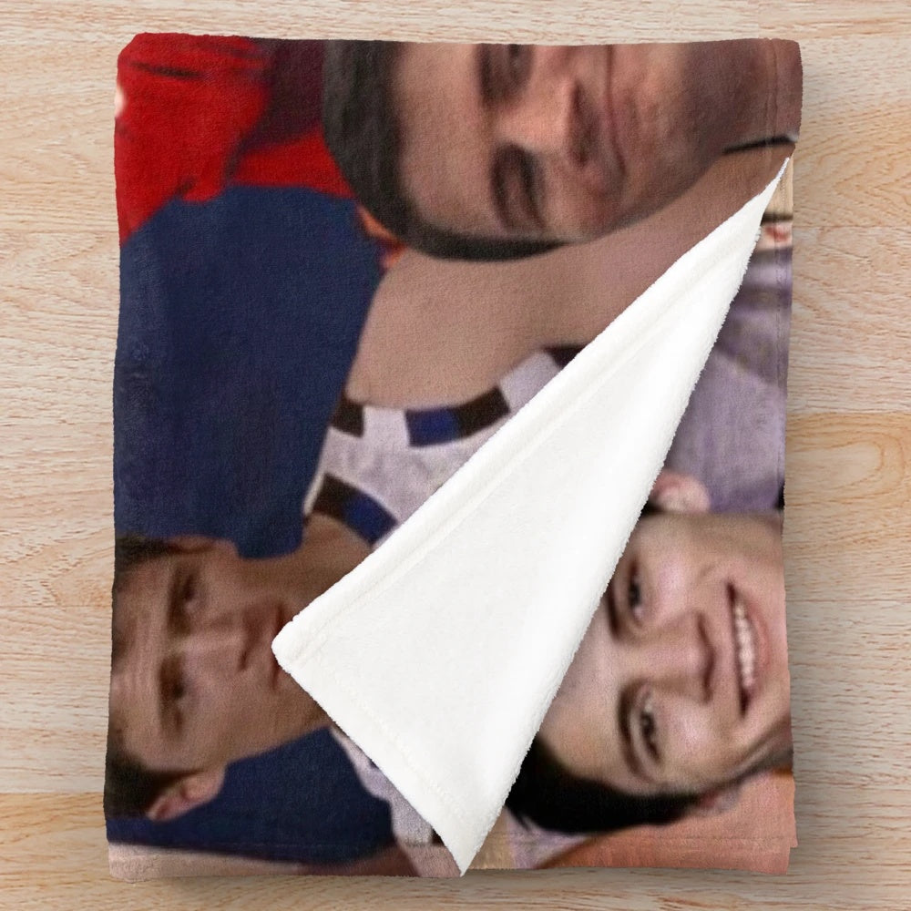 Personalized photo collage plush blanket featuring nathan scott